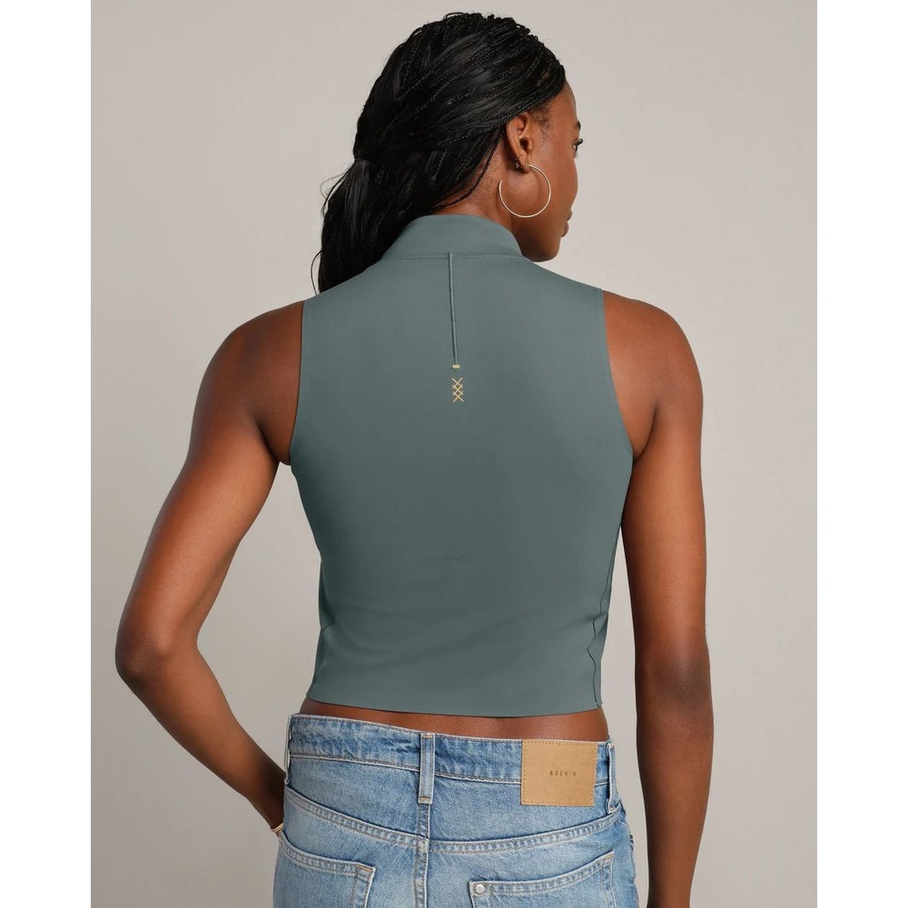 Rhone Womens Revive™ Rib Zip Tank, Green Smoke, Womens Size Large, NWT - Picture 2 of 8